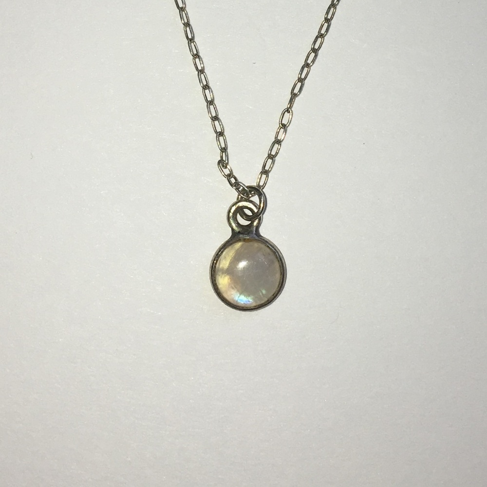 Minimalist Moonstone Sterling Silver Necklace
